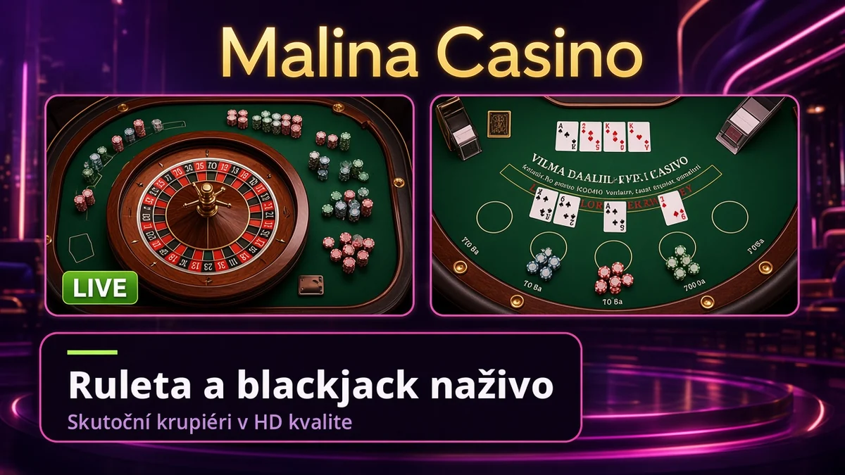 Live ruleta a blackjack v Malina Casino so živými krupiérmi